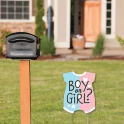 Big Dot Of Happiness Baby Gender Reveal - Outdoor Lawn Sign - Team Boy Or Girl Party Yard Sign - 1 Piece