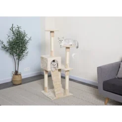 Homessity 51" Economical Cat Tree Condo With Sisal Covered Posts HC-009