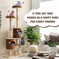 Costway 75'' Multi-layer Wooden Cat Tree Indoor Tower Activity Play Center With 2 Condos -PawHut || Nylabone || Northlight Gifts Shop GUEST d42d2692 e646 4a00 b46f 0a90971a8f94