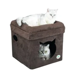 Go Pet Club Comfy Cat Cube Bed Cat Face F882 -PawHut || Nylabone || Northlight Gifts Shop GUEST d572fab9 f4bf 4bfc a87d 42de581106fa