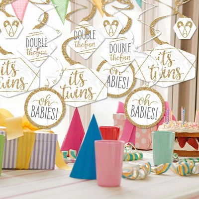 Big Dot Of Happiness It's Twins - Gold Twins Baby Shower Hanging Decor - Party Decoration Swirls - Set Of 40 -PawHut || Nylabone || Northlight Gifts Shop GUEST d7ae7431 9863 40e9 b2e5 ffa31557621f