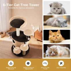 Costway 40'' Cat Tree Tower Multi-Level Activity Tree With 2-Tier Cat-Hole Condo -PawHut || Nylabone || Northlight Gifts Shop GUEST dc08fb58 2152 4615 83fc 6e8cc6383685