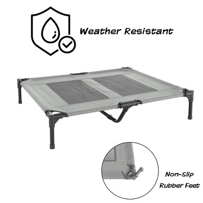 Elevated Dog Bed - 36x29.75-Inch Portable Pet Bed With Non-Slip Feet - Indoor/Outdoor Dog Cot Or Puppy Bed For Pets Up To 80lbs By PETMAKER (Gray) 4 Elevated Dog Bed - 36x29.75-Inch Portable Pet Bed With Non-Slip Feet - Indoor/Outdoor Dog Cot Or Puppy Bed For Pets Up To 80lbs By PETMAKER (Gray) - Image 2