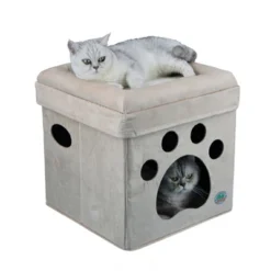Go Pet Club Comfy Cat Cube Bed Paw Print F880 -PawHut || Nylabone || Northlight Gifts Shop GUEST e8631dcc c5f6 4ceb a0cd 055e95903795