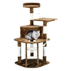 Homessity 49" Economical Cat Tree Condo With Sisal Covered Posts HC-007 -PawHut || Nylabone || Northlight Gifts Shop GUEST e8a63348 5482 4445 a682 037aa5ff329f