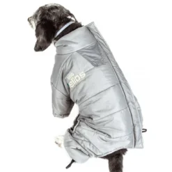 Dog Helios Thunder-Crackle Full-Body Waded-Plush Adjustable And 3M Reflective Dog Jacket - Gray