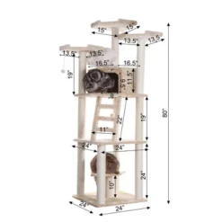 Armarkat Multi-function Real Wood Cat Tower W Spacious Condo, Perches A8001, Beige -PawHut || Nylabone || Northlight Gifts Shop GUEST f30db501 9012 42a0 956d c4f635dd3af7