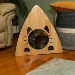 Armarkat Real Wood Medium Triangular Natural Solid Wood Cat Condo S2106 -PawHut || Nylabone || Northlight Gifts Shop GUEST f5010ba5 17f9 4c52 b2b3 997e3ecda18a