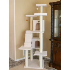 Armarkat B7701 Classic Real Wood Cat Tree In Ivory, Jackson Galaxy Approved, Multi Levels With Ramp, Three Perches, Two Condos -PawHut || Nylabone || Northlight Gifts Shop GUEST f53c263d 4eec 4805 9a9d 99e141f95789