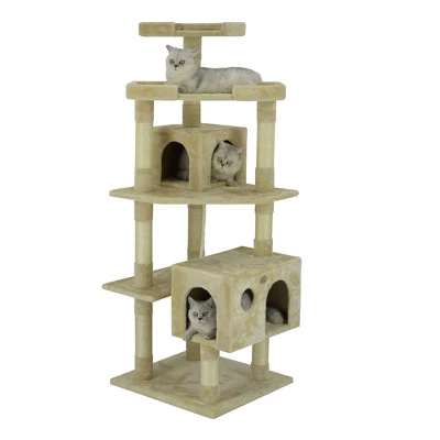 Go Pet Club 60" Cat Tree House With Sisal Scratching Posts F2020 3 Go Pet Club 60" Cat Tree House With Sisal Scratching Posts F2020