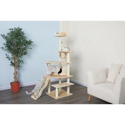 Go Pet Club 70" Cat Tree Condo With Sisal Slide And Scratching Posts F71 4 Go Pet Club 70" Cat Tree Condo With Sisal Slide And Scratching Posts F71 - Image 2